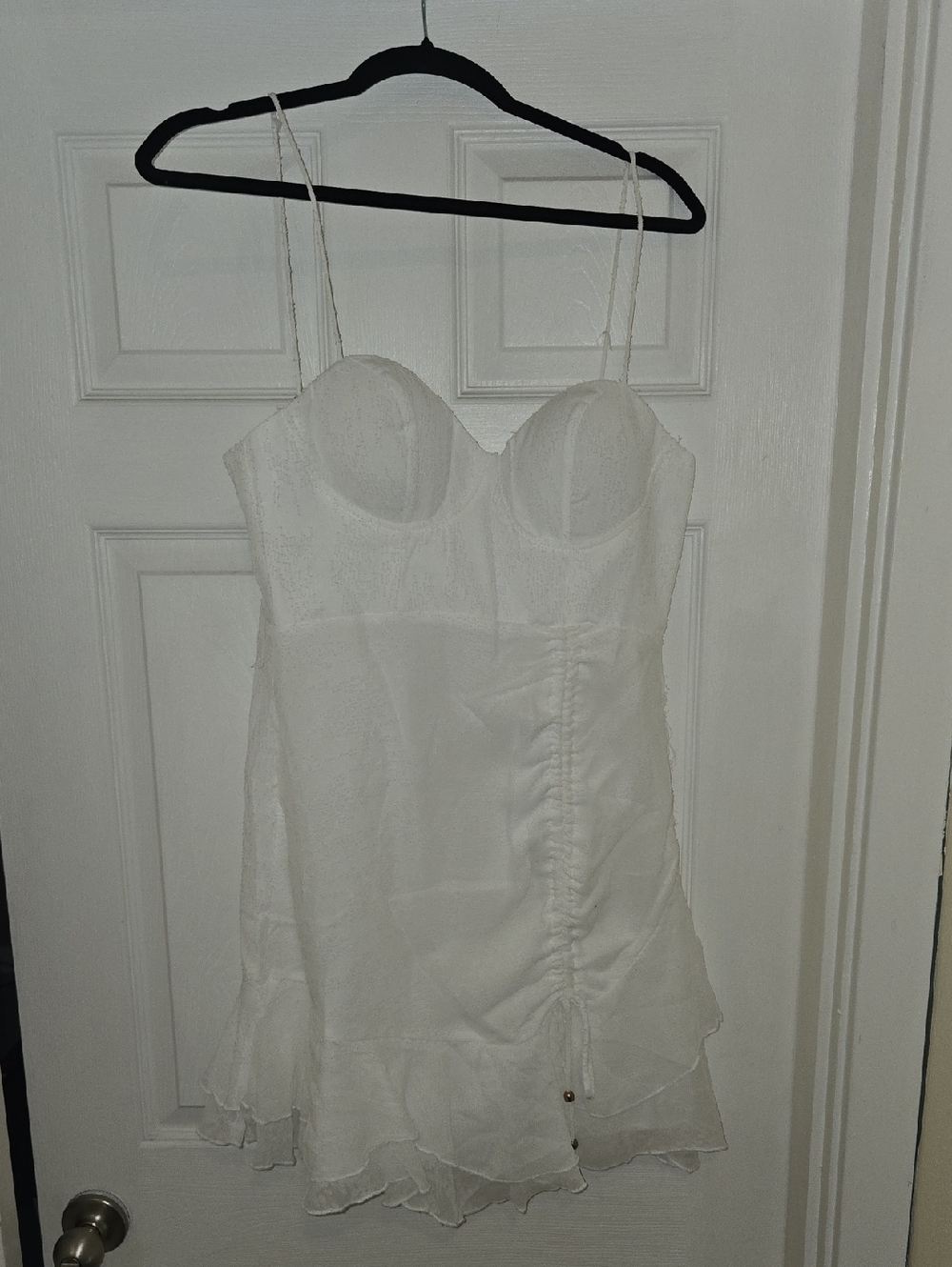 Hello Molly White Structured Bustier Mini Dress